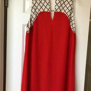 Navy and Orange Sleeveless Dress